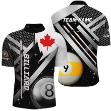 Load image into Gallery viewer, Canada Leaf Black Jerseys Custom Billiard 8 &amp; 9 Ball Pool Shirts For Men Patriotic Billiard Jerseys TDM2362