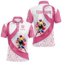 Load image into Gallery viewer, Personalized Breast Cancer Pink Ribbon Billiard Jersey For Men, Perfect Billiard Balls Shirts Gift TDM2363