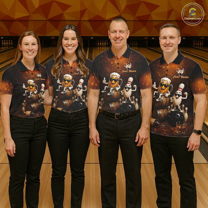 Personalized Funny Beer Bourbon Vintage Bowling Shirts For Men, Custom Bowling League Team Jersey TDM7376