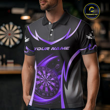 Load image into Gallery viewer, Purple Dartboard Lightning Darts Polo &amp; 1/4 Zip Custom Darts Shirt For Men, Darts Team Jersey TDM5335
