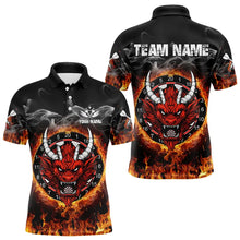 Load image into Gallery viewer, Personalized Fire Dartboard Dragon Dart Shirts For Men Custom Dart Team Jersey Polo &amp; Quarter Zip TDM3807
