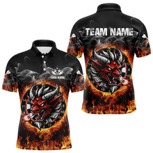 Load image into Gallery viewer, Personalized Fire Dartboard Dragon Dart Shirts For Men Custom Dart Team Jersey Polo &amp; Quarter Zip TDM3808