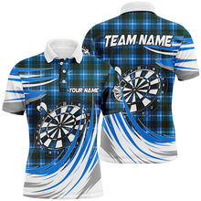 Load image into Gallery viewer, Personalized Blue Darts Board Plaid Pattern Men Darts Shirts Custom Darts Team Jersey Attire TDM1538