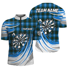 Load image into Gallery viewer, Personalized Blue Darts Board Plaid Pattern Men Darts Shirts Custom Darts Team Jersey Attire TDM1538