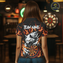 Load image into Gallery viewer, Custom Orange Dartboard Wolf Darts Shirt For Women, Fire Darts Team Jersey Polo &amp; Quarter Zip TDM6433