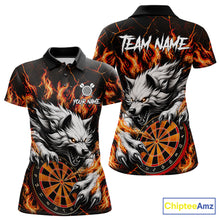 Load image into Gallery viewer, Custom Orange Dartboard Wolf Darts Shirt For Women, Fire Darts Team Jersey Polo &amp; Quarter Zip TDM6433