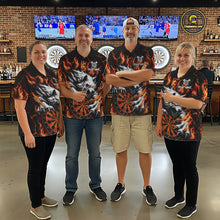 Load image into Gallery viewer, Custom Orange Dartboard Wolf Darts Shirt For Women, Fire Darts Team Jersey Polo &amp; Quarter Zip TDM6433