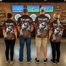Load image into Gallery viewer, Custom Orange Dartboard Wolf Darts Shirt For Women, Fire Darts Team Jersey Polo &amp; Quarter Zip TDM6433