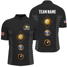 Load image into Gallery viewer, Personalized Billiard 8 Ball 9 Ball &amp; 10 Ball Shirts For Men, Unique Team Jerseys Billiard Shirts TDM1711