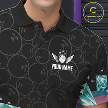 Load image into Gallery viewer, Funny Pink And Turquoise Diamonds Bowling Shirt For Men, Custom Bowling Team Jersey Polo &amp; 1/4 Zip TDM6627