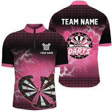 Load image into Gallery viewer, Funny Pink Crack Dartboard Thunder Lightning 3D Printed Custom Men Darts Shirts Darts Team Jerseys TDM1924