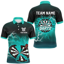 Load image into Gallery viewer, Funny Turquoise Crack Dartboard Thunder Lightning 3D Printed Custom Women Darts Shirts Darts Jerseys TDM1925