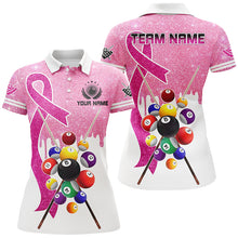 Load image into Gallery viewer, Pink Ribbon Billiard Balls Breast Cancer Awareness Pool Shirts For Women Custom Billiard Jerseys TDM2113