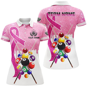 Pink Ribbon Billiard Balls Breast Cancer Awareness Pool Shirts For Women Custom Billiard Jerseys TDM2113