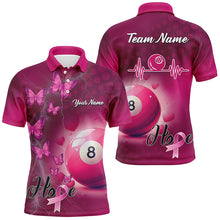 Load image into Gallery viewer, Pink 8 Ball Pool Billiard Shirts For Men Custom Name Breast Cancer Awareness Billiard Team Jerseys TDM2114