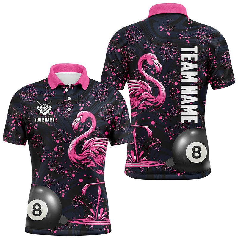 Pink Grunge Flamingo 8 Ball Pool Billiard Shirts For Men Custom Unique Billiard Jerseys Apparel TDM2117