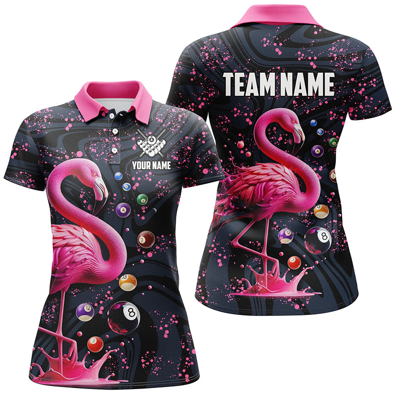 Pink Grunge Flamingo Billiard Balls 3D Pool Shirts For Women Custom Unique Billiard Jerseys Apparel TDM2118