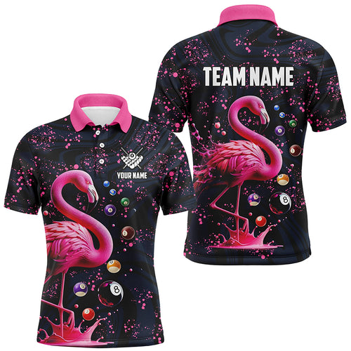 Pink Grunge Flamingo Billiard Balls 3D Pool Shirts For Men Custom Unique Billiard Jerseys Apparel TDM2118