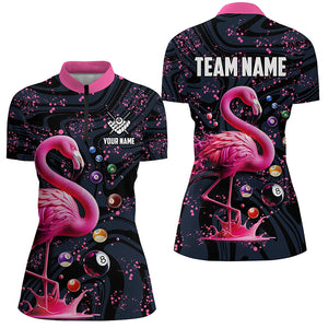 Pink Grunge Flamingo Billiard Balls 3D Pool Shirts For Women Custom Unique Billiard Jerseys Apparel TDM2118