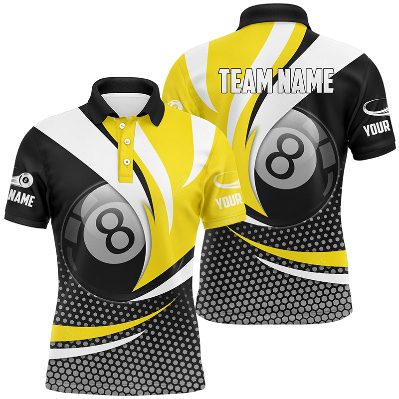 Personalized  8 Ball Billiard Yellow Version 3D Polo Shirts For Men Best Custom Gifts For Pooler TDM0239