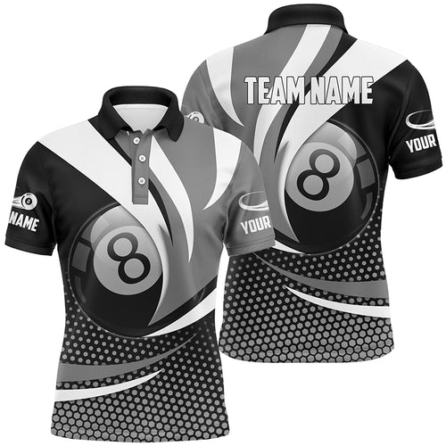 Personalized  8 Ball Billiard Grey Version 3D Polo Shirts For Men Best Custom Gifts For Pooler TDM0240