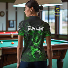 Load image into Gallery viewer, Personalized Dragon 8 Ball Fire Flame 3D Billiard Shirt For Women, Billiard League Team Jersey|Green TDM5594