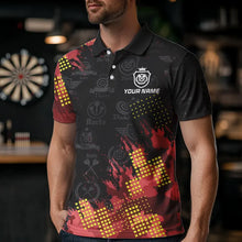 Load image into Gallery viewer, Grunge Red Yellow Dart Shirt With Pocket Option For Men Custom Darts Jerseys TDM3506