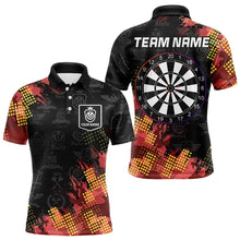 Load image into Gallery viewer, Grunge Red Yellow Dart Shirt With Pocket Option For Men Custom Darts Jerseys TDM3506