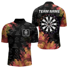 Load image into Gallery viewer, Grunge Red Yellow Dart Shirt With Pocket Option For Men Custom Darts Jerseys TDM3506