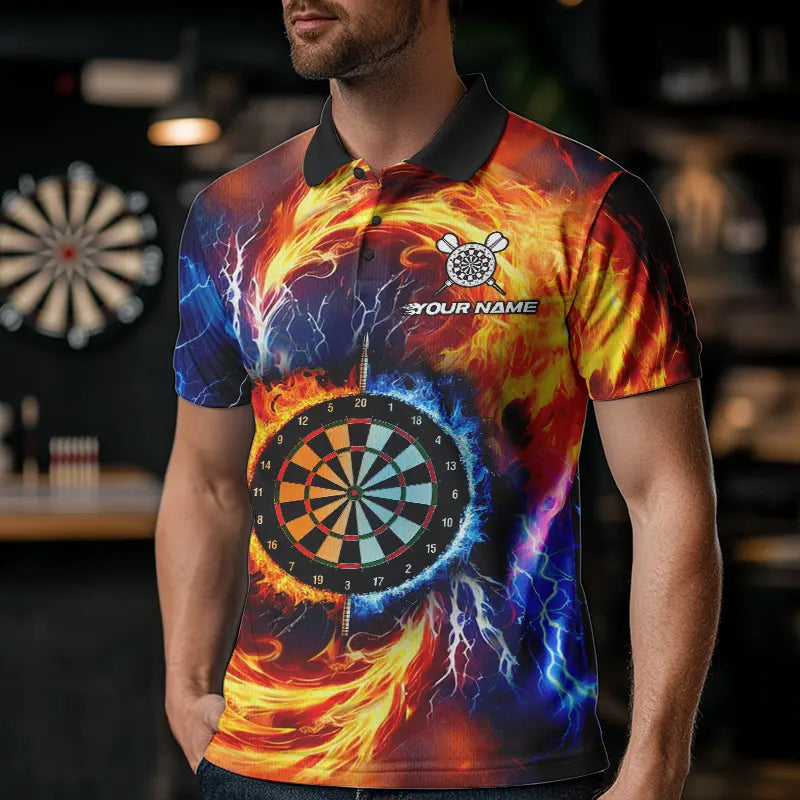 Personalized Water Fire Dart Shirt With Pocket Option For Men, Darts Jersey TDM3510