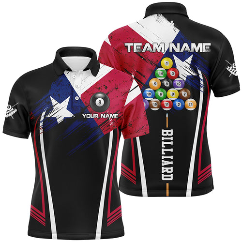 Personalized Texas Billiard Jerseys Men Polo Shirts Custom Patriotic Billiard Texas Flag Shirts TDM1166