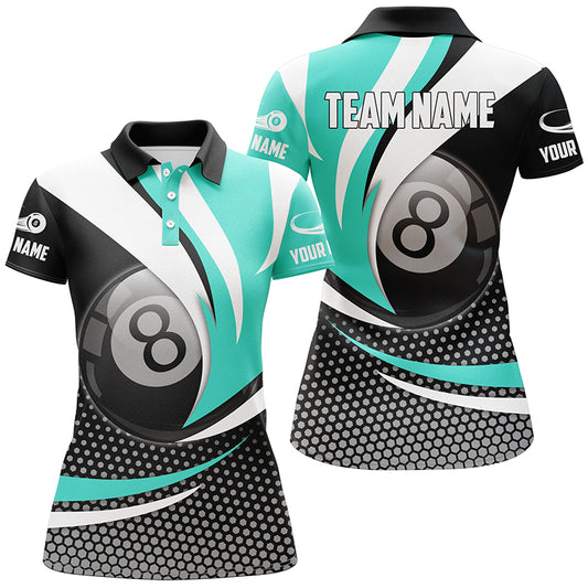 Personalized 8 Ball Billiard Turquoise Version 3D Shirts For Women Best Custom Gifts For Pooler TDM1543