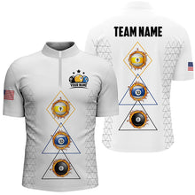 Load image into Gallery viewer, Personalized Billiard 8 Ball 9 Ball 10 Ball Shirts For Men, Unique Team Jersey White Billiard Shirt TDM2122