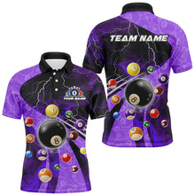 Load image into Gallery viewer, 3D Billiard Balls Pool Shirts For Men Customized Lightning Billiard Jerseys Shorts Sleeve |Purple TDM2379