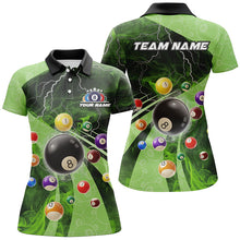 Load image into Gallery viewer, 3D Billiard Balls Pool Shirts For Women Customized Lightning Billiard Jerseys Shorts Sleeve |Green TDM2380
