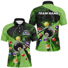 Load image into Gallery viewer, 3D Billiard Balls Pool Shirts For Men Customized Lightning Billiard Jerseys Shorts Sleeve |Green TDM2380