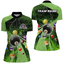 Load image into Gallery viewer, 3D Billiard Balls Pool Shirts For Women Customized Lightning Billiard Jerseys Shorts Sleeve |Green TDM2380
