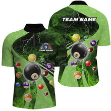 Load image into Gallery viewer, 3D Billiard Balls Pool Shirts For Men Customized Lightning Billiard Jerseys Shorts Sleeve |Green TDM2380