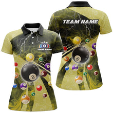 Load image into Gallery viewer, 3D Billiard Balls Pool Shirts For Women Customized Lightning Billiard Jerseys Shorts Sleeve |Yellow TDM2381