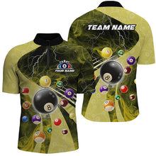 Load image into Gallery viewer, 3D Billiard Balls Pool Shirts For Men Customized Lightning Billiard Jerseys Shorts Sleeve |Yellow TDM2381