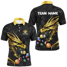 Load image into Gallery viewer, Personalized Yellow Black Dragon Billiard Balls Pool Shirts For Men, Billiard League Team Jerseys TDM2631