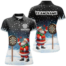 Load image into Gallery viewer, Funny Santa Playing Darts Custom Snow Background Women Dart Shirts, Christmas Dart Jerseys Dart Gift TDM2869