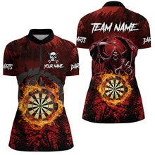 Load image into Gallery viewer, Personalized Red 3D Dart Board Fire Women Dart Shirts, Death Skeleton Dart Jerseys Cool Dart Outfit TDM2871