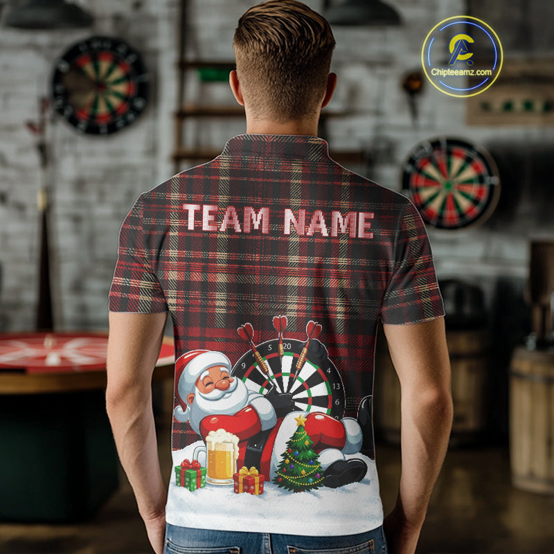 Funny Christmas Santa Mens Dart Shirts Custom Xmas Dart Jersey, Gifts For Dart Players TDM5130