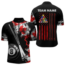 Load image into Gallery viewer, Personalized Canada Flag Smoke 8 Ball Pool Billiard Shirt For Men, Patriotic Billiard Team Jersey TDM3660