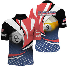 Load image into Gallery viewer, 8 Ball &amp; 9 Ball Pool Custom American Flag Billiard Shirts For Men, Patriotic Billiard Pool Jerseys TDM2136