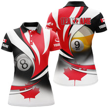 Load image into Gallery viewer, 8 Ball &amp; 9 Ball Pool Custom Canada Flag Billiard Shirts For Women, Patriotic Billiard Pool Jerseys TDM2138