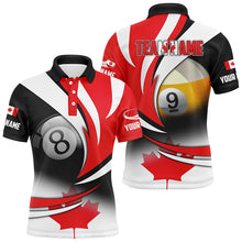 Load image into Gallery viewer, 8 Ball &amp; 9 Ball Pool Custom Canada Flag Billiard Shirts For Men, Patriotic Billiard Pool Jerseys TDM2138
