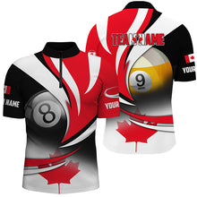 Load image into Gallery viewer, 8 Ball &amp; 9 Ball Pool Custom Canada Flag Billiard Shirts For Men, Patriotic Billiard Pool Jerseys TDM2138