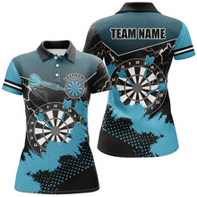 Load image into Gallery viewer, Personalized Blue Grunge Lightning Dart Shirts For Women Custom Dart Jerseys Team Uniform TDM2881